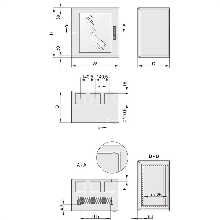 Productafbeelding Schroff 19 "EPCASE kast 9HE 487x600x400mm (19 inch rek)