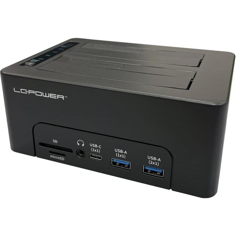 LC-Power LC-DOCK-C-MULTI-HUB USB3.2 docking station 2,5/3,5 al dettaglio (USB-C, 2 porte), Docking station + Hub USB, Nero