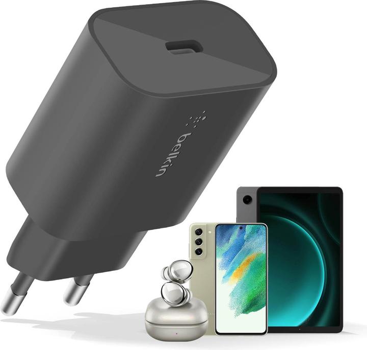 Actual product image Belkin Netzladegerät USB-C 25W PD 3.0 schwarz WCA004vfBK (25 W, 1 portion)