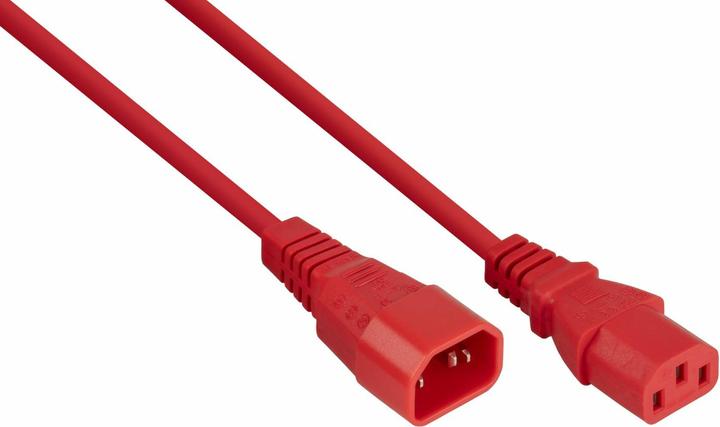 Productafbeelding Kabelmeister IEC apparaatverlenging IEC apparaatstekker C14 naar IEC apparaatcontactdoos C13, rood, 0,75mm² (1 m, IEC 60906-1)