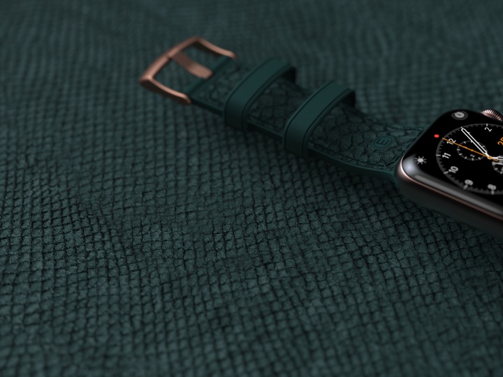 Actual product image Njord Jord Watch Strap For (44 mm, 45 mm, Vegan Leather, Salmon leather, Stainless steel fastener, Apple Watch)
