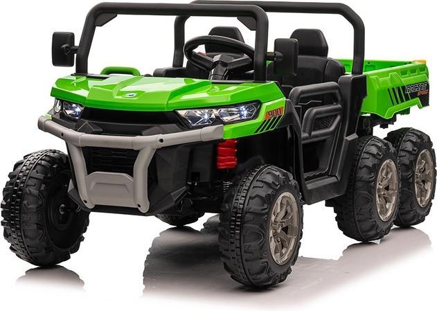 Children's electric buggy with trailer, green