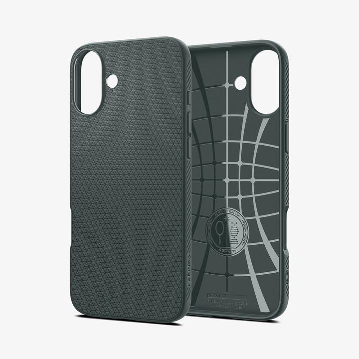 Actual product image Spigen Liquid Air iPhone 16 zielony/abyss green ACS08196 (Apple iPhone 16)