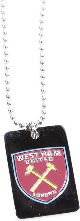 Actual product image West Ham United FC Enamel Crest Dog Tag And Chain (100% synthetic material)