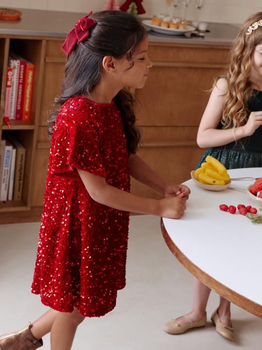 Produktbild Vertbaudet Mädchenkleid aus Samt und Pailletten (110)