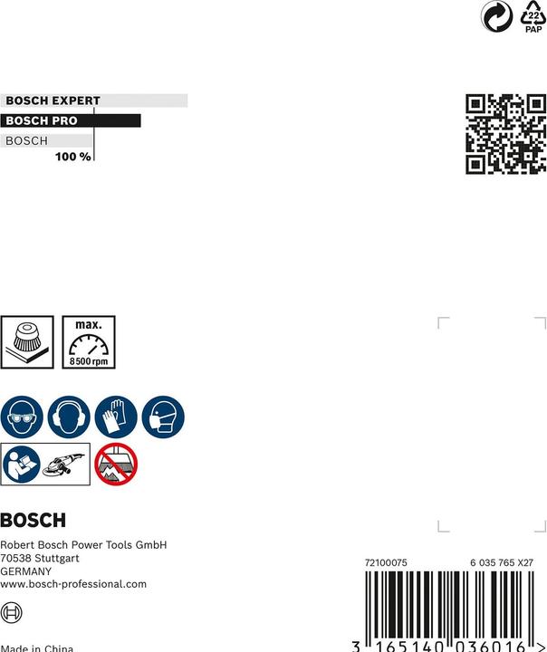 Produktbild Bosch Professional Zubehör PRO Metal heavy Topfbürste, 100 x 0,5 mm, Gewinde (P100)