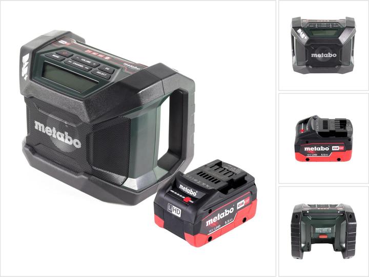 Actual product image Metabo R 12-18 DAB+ BT Battery construction site radio 12-18 V DAB+ Bluetooth + 1x battery 5.5 Ah - without (AM, DAB+, FM, Bluetooth)