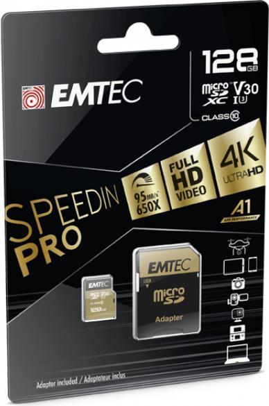 Actual product image Emtec Speedin Pro (128 GB, microSDXC, U3, UHS-I)