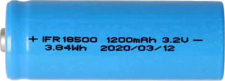 Actual product image EIZfan Battery IFR 18500 LiFePo4 Button Top with head unprotected (1 pcs., 18500, 1200 mAh)