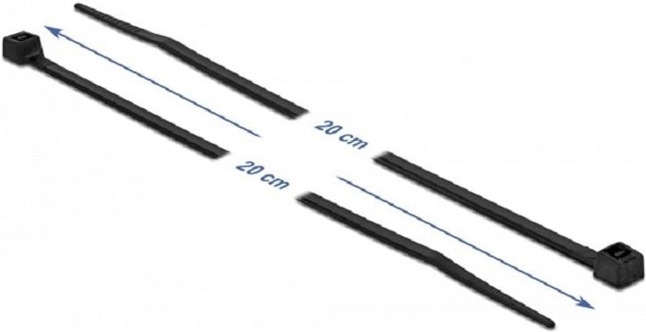 Produktbild Delock Kabelbinder kälteresistent L 200 x B 3,6 mm schwarz 100 Stück (Kunststoffkabelbinder, 200 mm, 100 Stk.)