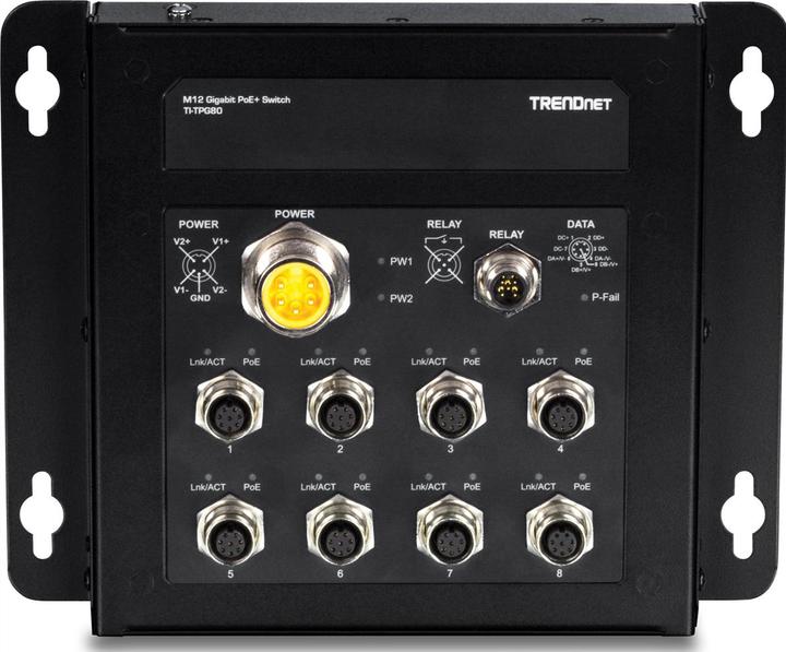 Produktbild Trendnet 8-Port industrieller EN50155 M12 Gigabit PoE+ Railway Switch (8 Ports)