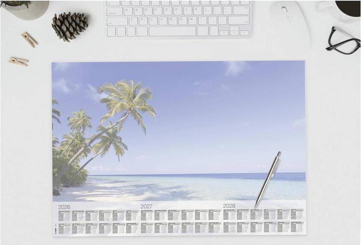 Immagine prodotto Sigel Schreibtischunterlage Beach 2026/2027/208 blau Papier 59,5 x 41,0 cm, 30 Blatt (59,5 x 41 cm)