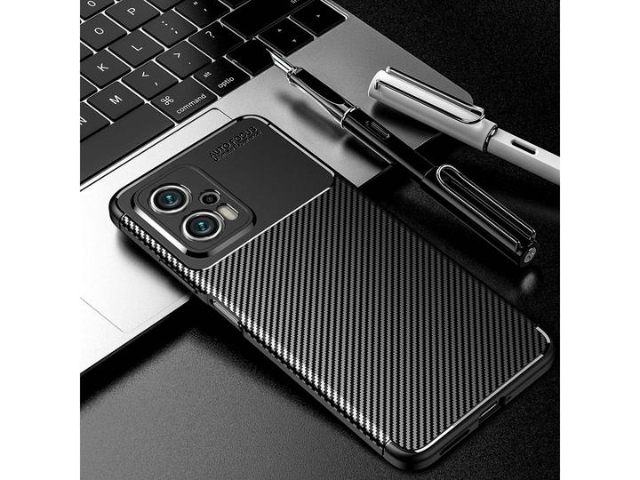 Actual product image Screenguard Xiaomi Poco X4 GT Hull Carbon Design TPU Case (Xiaomi Poco X4 GT)