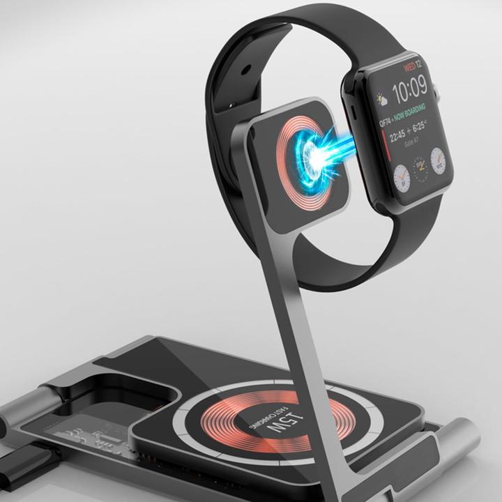 Produktbild Goki Stazione di Ricarica Pieghevole 5 in 1 con MagSafe e Caricatore per Apple Watch (15 W)