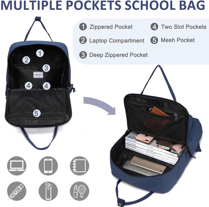 Produktbild Only-Bags.Store Schulrucksack für Teenager, leichter und wasserdichter Schulrucksack, multifunktionaler (8.90 l)