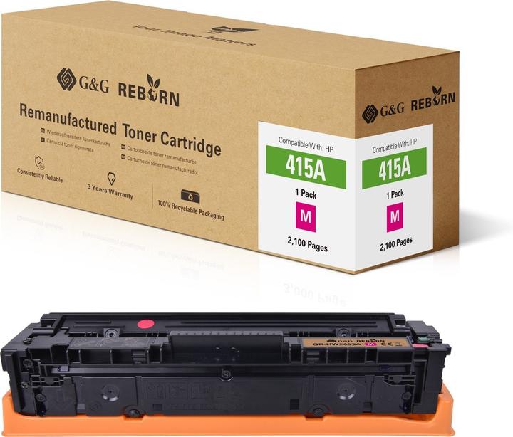 Image du produit G&G Toner de rechange HP 415A Compatible Magenta 2100 pages Reborn remanufactured (M)