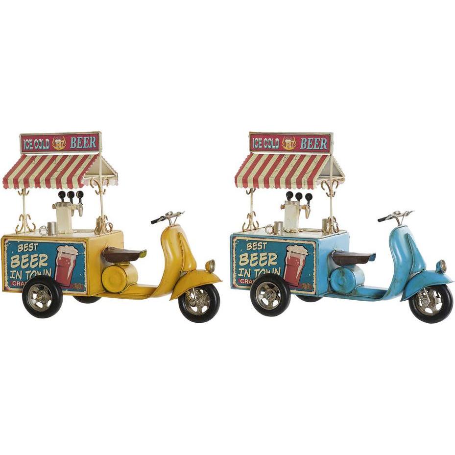 DKD Home Decor, Deko Objekt, Deko-Figur Gelb Blau Vintage 31,5 x 15 x 26,5 cm (2 Stück)