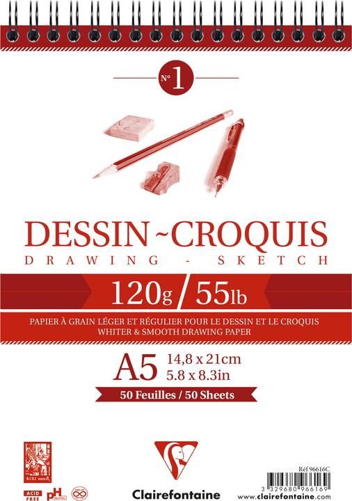 Image du produit Clairefontaine Techniques sèches (A5)
