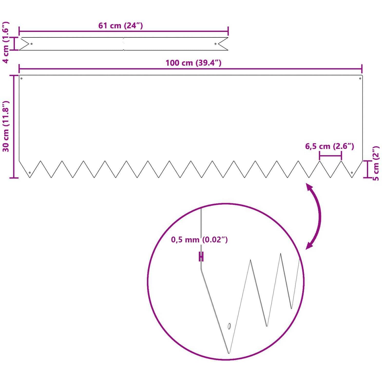 vidaXL, Bordura prati, Gartenumrandung (100 cm)