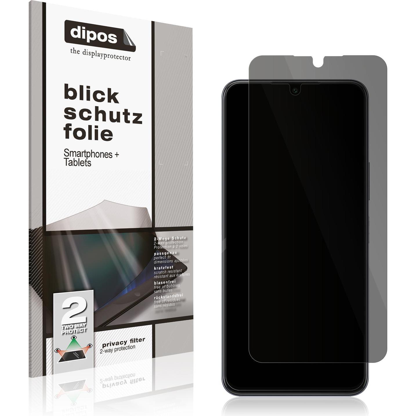 Dipos Blickschutzfolie 2-Way Anti-Shock (2 Stück, Infinix Note 12 Pro), Smartphone Schutzfolie, Transparent