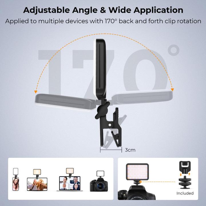 Image du produit K&F Concept Lampe LED, 3000K-10000K, lumière chaude, froide et bicolore