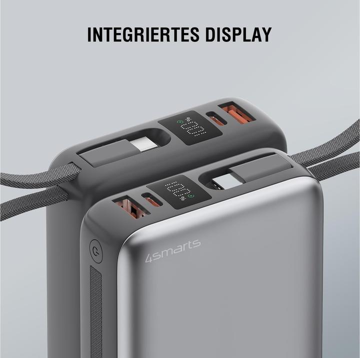 Actual product image 4smarts Powerbank Pocket Dual Cord (20000 mAh, 22.50 W, 77 Wh)