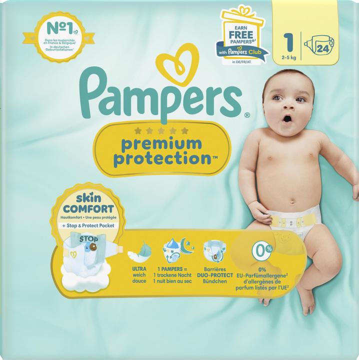 Actual product image Pampers Premium Protection (Size 1, Pack, 24 Piece)