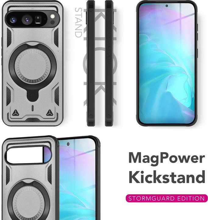 Produktbild Nalia Stormguard - Stabile Panzer Hülle mit MagSafe & 360-Grad Ringhalter - Military Cover (Google Pixel 9 Pro Fold)