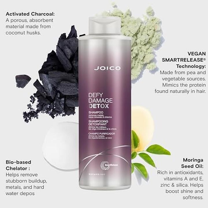 Actual product image Joico Defy Damage Detox Shampoo - Removes Chlorine, Hard Water Residue, and Product Build-Up (Liquid shampoo)