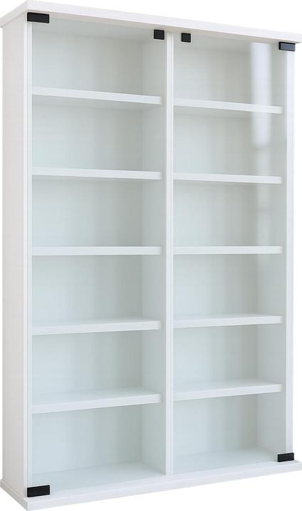 Produktbild VCM Holz CD DVD Stand Regal Roma mit Glastür (60 x 18 x 92 cm)