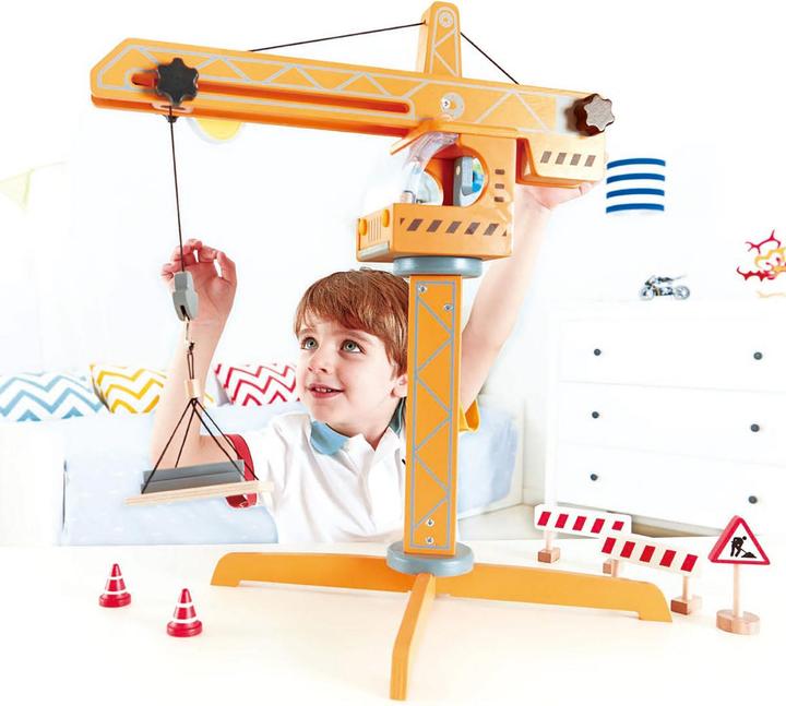 Actual product image Hape Large construction crane