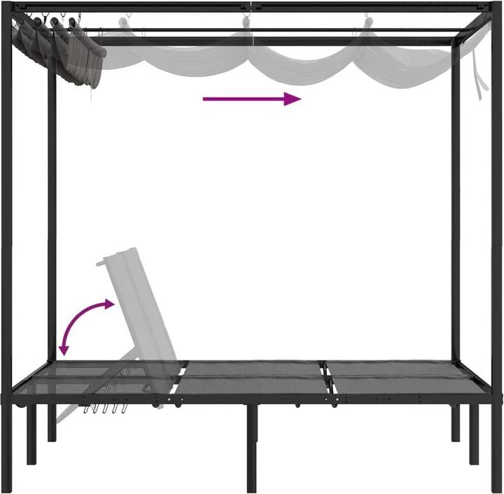 Immagine prodotto vidaXL Sonnenliege mit Vorhängen (207 cm)