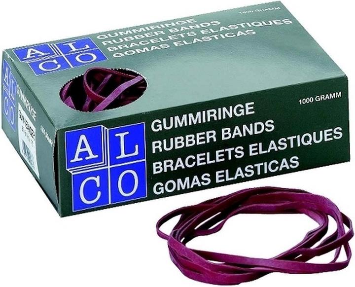Actual product image Alco Rubber bands, red, various sizes, optionally 50 g or 1000 g (1 pcs.)