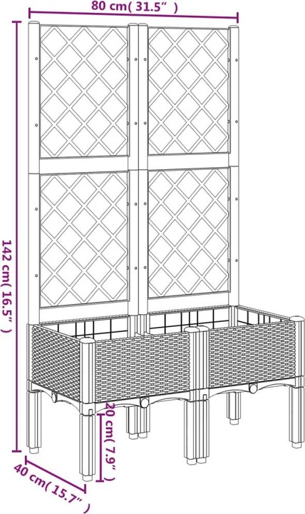Actual product image VidaXL Planter with trellis PP