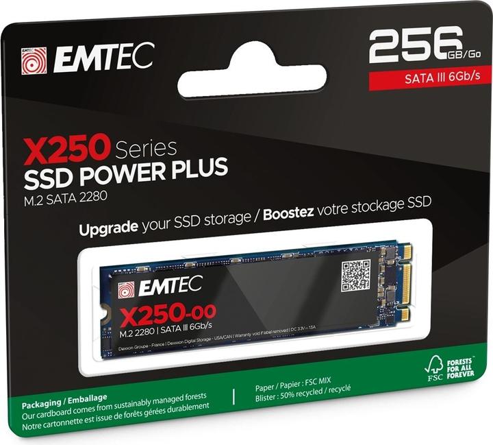 Image du produit Emtec Disque dur SSD X250 256 Go M.2 2280 SATA III (ECSSD256GX250) (256 Go, M.2 2280)