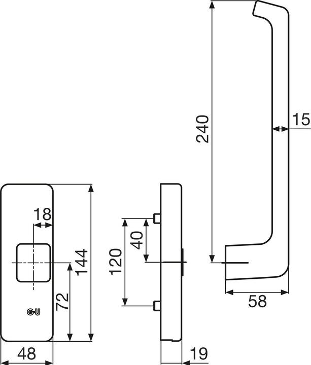 Image du produit GU Getriebe-Drehgriff (Poignée de porte)