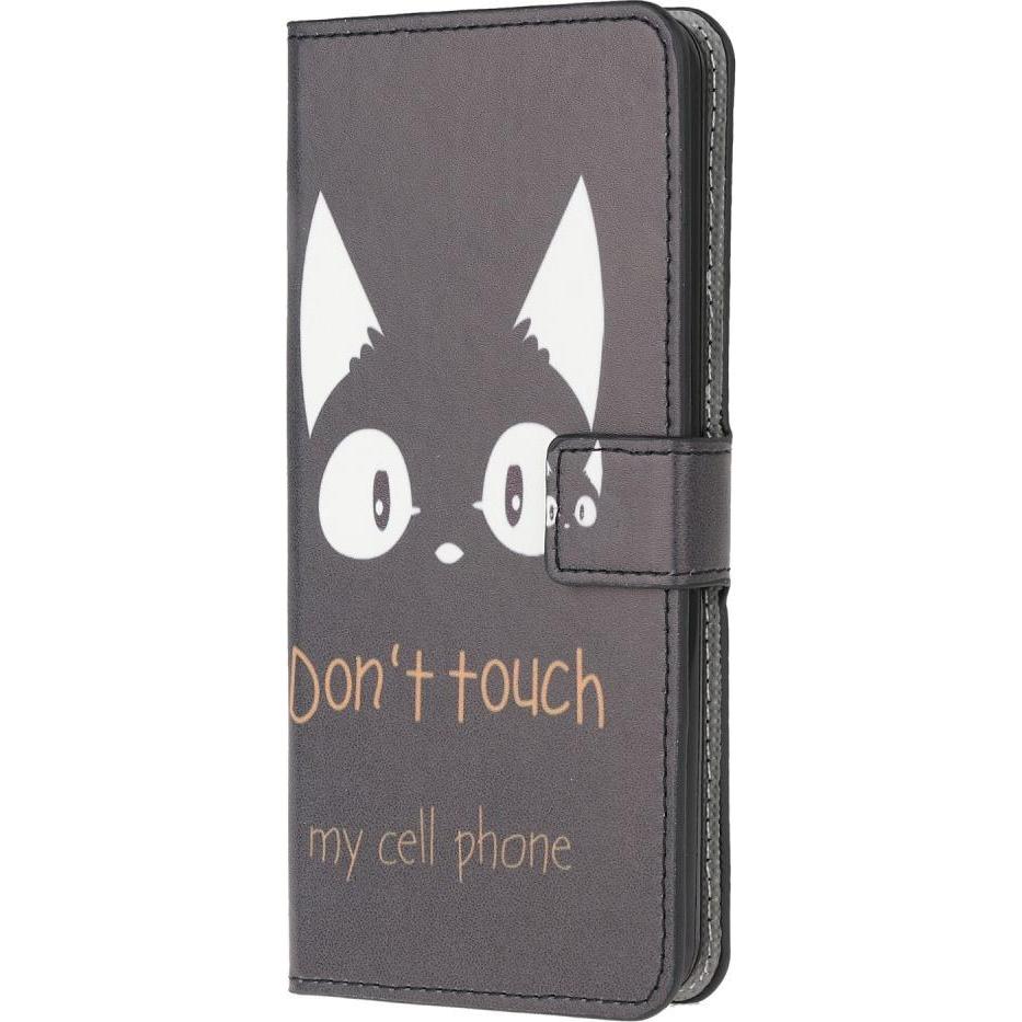 Cover-Discount Galaxy S21 Ultra - Leder Hülle Don't Touch Katze (Samsung Galaxy S21 Ultra), Smartphone Hülle, Schwarz