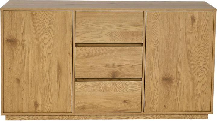 Actual product image Swisshandel24 Sideboard HWC-J78, chest of drawers highboard drawer, MDF soft-close 86x160x40cm oak look (86 x 160 x 40 cm)