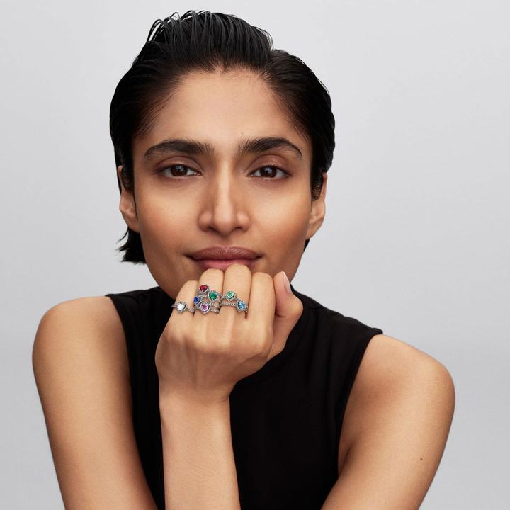 Produktbild Pandora Erhöhter hellblauer Herzring (54, 925 Silber)