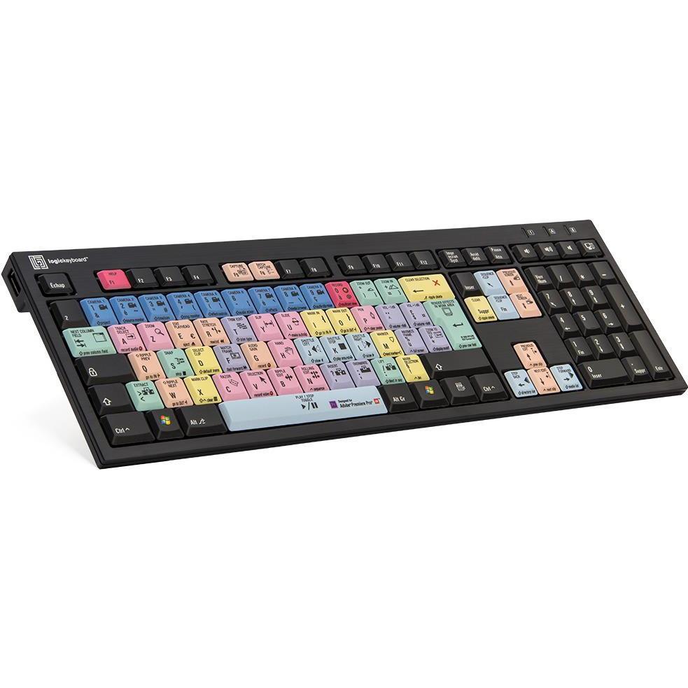 Logickeyboard Adobe Premiere Pro CC fr. (PC/Nero) (Francese, Cablato), Tastiera, Nero