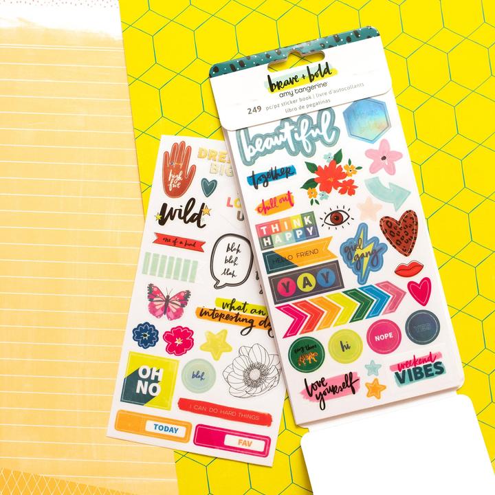 Actual product image American Crafts Sticker book Bold + Brave 249 pieces, Multicolor