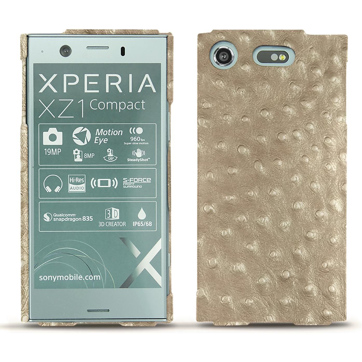 Thumbnail - Noreve Lederschutzhülle (Sony Xperia XZ1 Compact), Smartphone Hülle, Beige