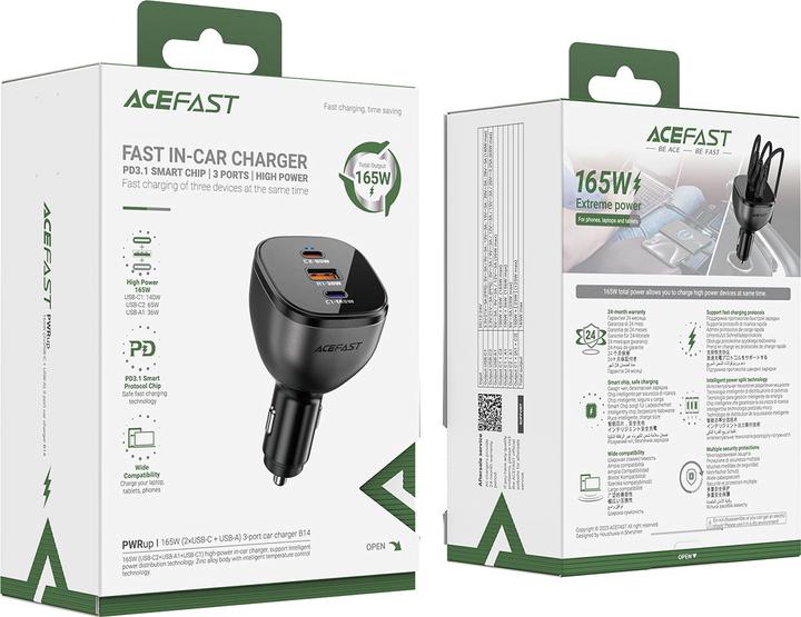 Actual product image Acefast B14 Car Charger Car charger 165W