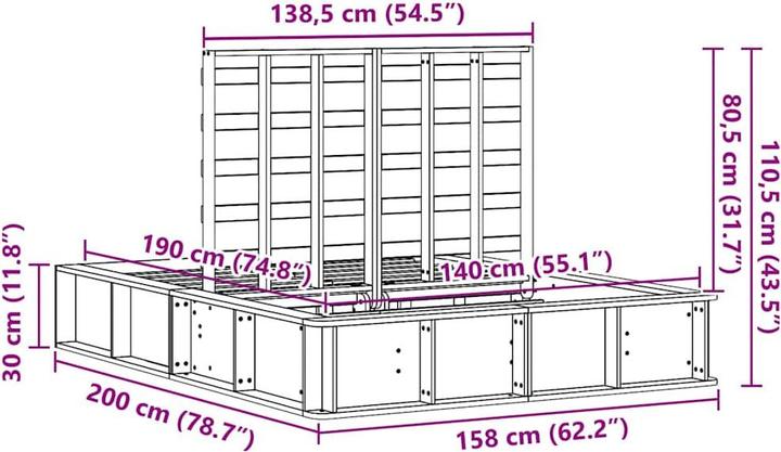 Image du produit vidaXL Bettrahmen (140 x 190 cm)