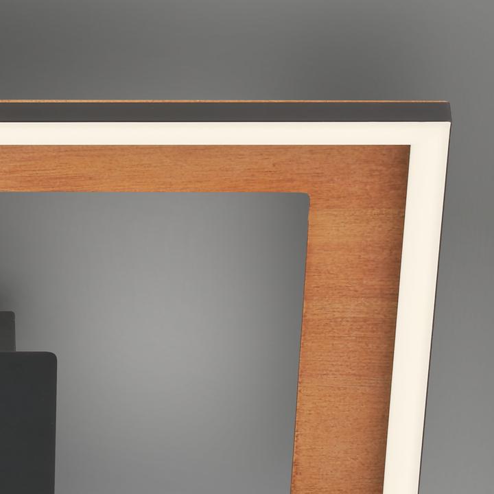 Image du produit Briloner Plafonnier LED, noir-bois, 2xLED/11W (1300 lm)