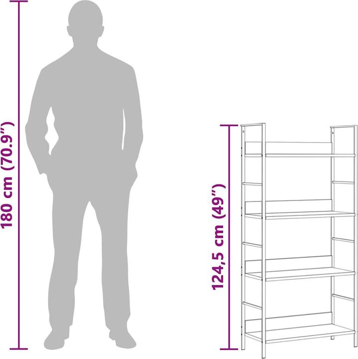 Produktbild vidaXL Standregal (27.60 x 27.60 x 124.50 cm)