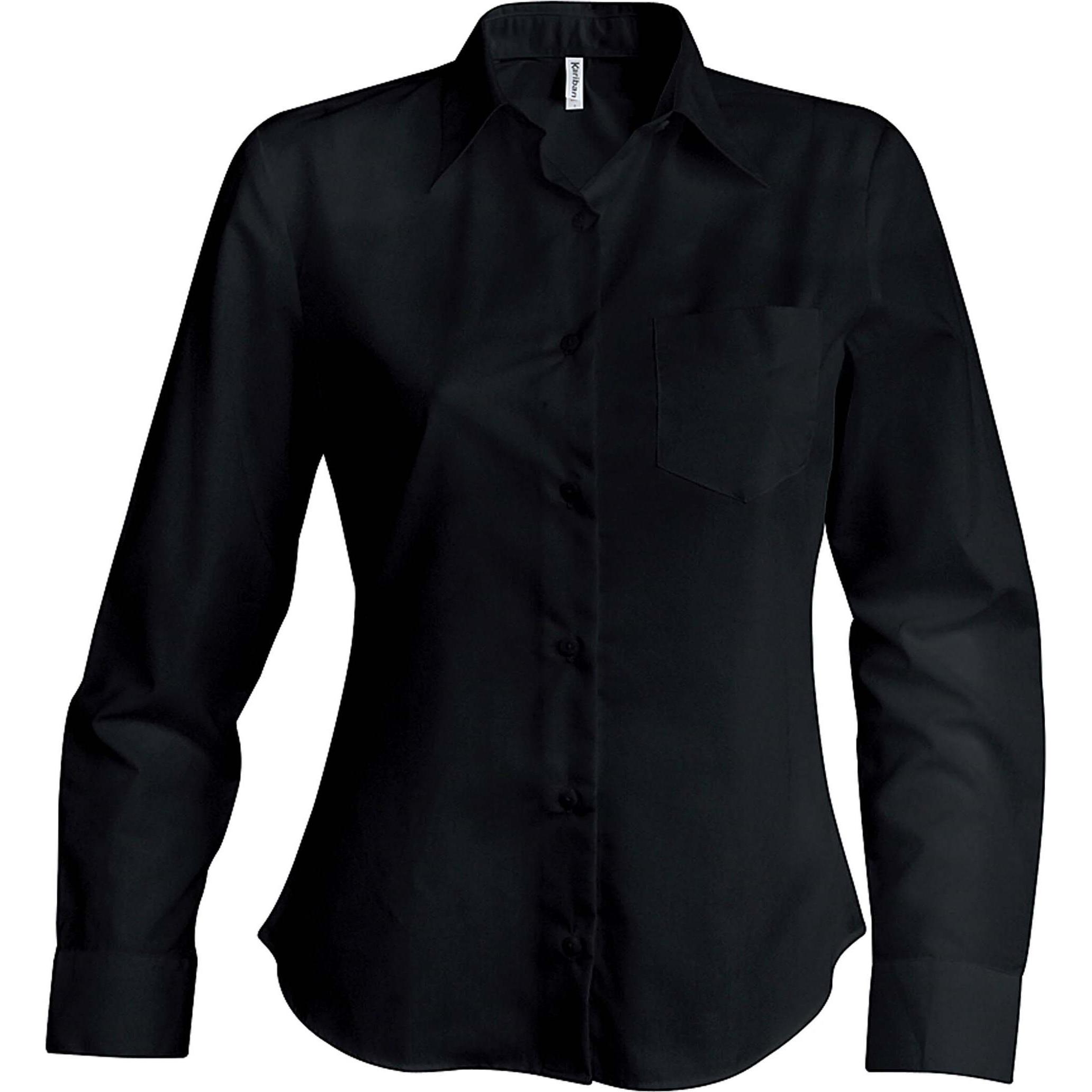 Kariban, Damen, Hemd, Popeline, Blau, (L)