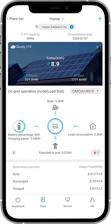 Actual product image Growatt SPH6000TL3-BH-UP 6kW Hybrid Inverter 3-phase