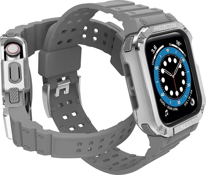 Image du produit Hurtel Protect Strap Band with Case for Apple Watch 7 / SE (41/40 / 38mm) Case Armored Watch Cover Gra (Matières plastiques, TPU)