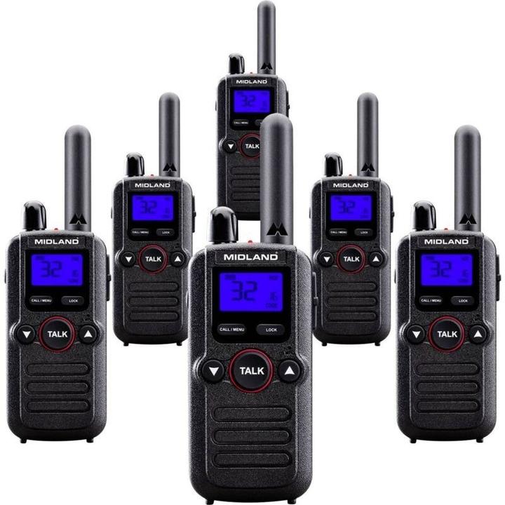 Midland Set of 6 BR180 Business Radio C1625.01 PMR radio (10 km)